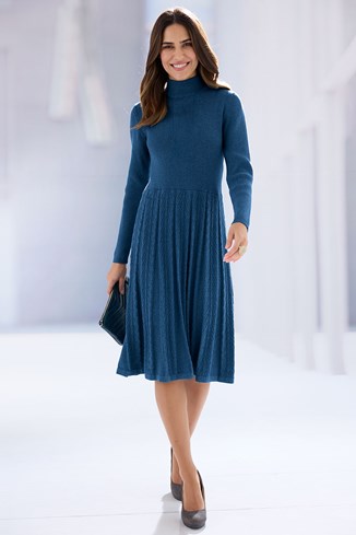 Women’s Cotton Fit and Flare Knitted Dress