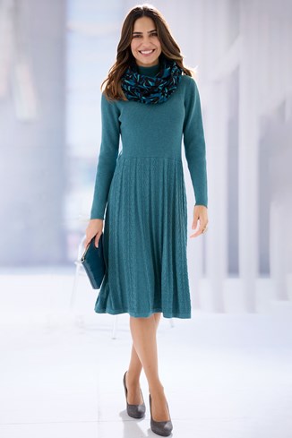 Women’s Cotton Fit and Flare Knitted Dress