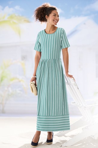 Women’s Bamboo-Cotton Stripe Maxi Dress