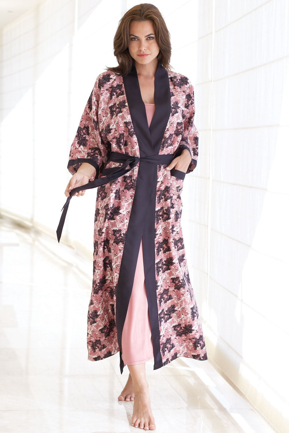 Printed Silk Dressing Gown TKM Patra