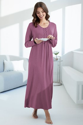 Women's Bamboo-Cotton Long Nightdress