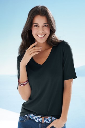 Women's Bamboo-Cotton V-Neck T-Shirt