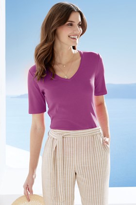 Women's Bamboo-Cotton V-Neck T-Shirt