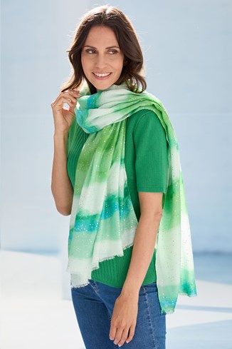 Viscose-Cotton Foil Scarf 