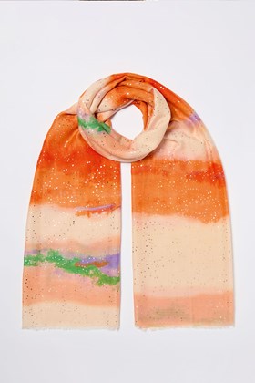 Viscose-Cotton Foil Scarf 