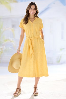 Women's Striped A-Line Shirt Dress