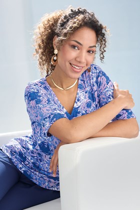 Women's Jersey Faux Wrap Top