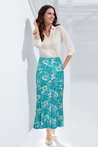 Women's Jersey Flare Maxi Skirt