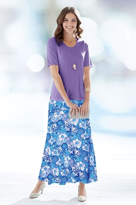 Women's Jersey Flare Maxi Skirt