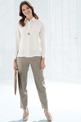 Women's Tussah Silk Tapered Trousers