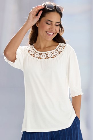 Women’s Crochet Bamboo-Cotton Top