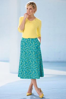 Women’s Cotton Jersey Panelled Skirt